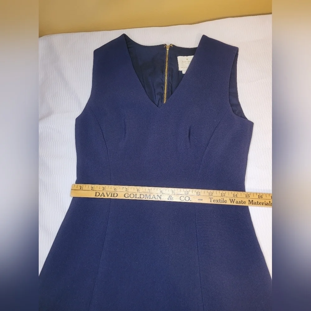 Kate Spade Look for The Silver Lining Navy Blue Fit and Flare Dress sz 10
